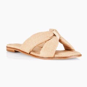 Schutz Casual Woven Raffia Flat Sandals 8